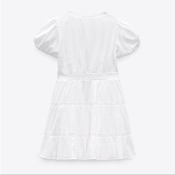 Zara White Lace Trim Mini Dress - Picture 8 of 8